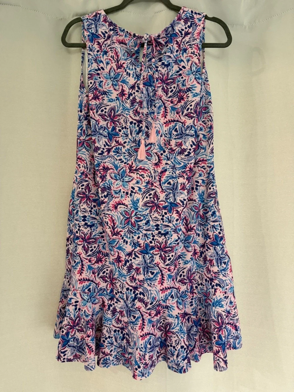 Floral A-Line Midi Skirt in Blue & Pink - Picture 2 of 4